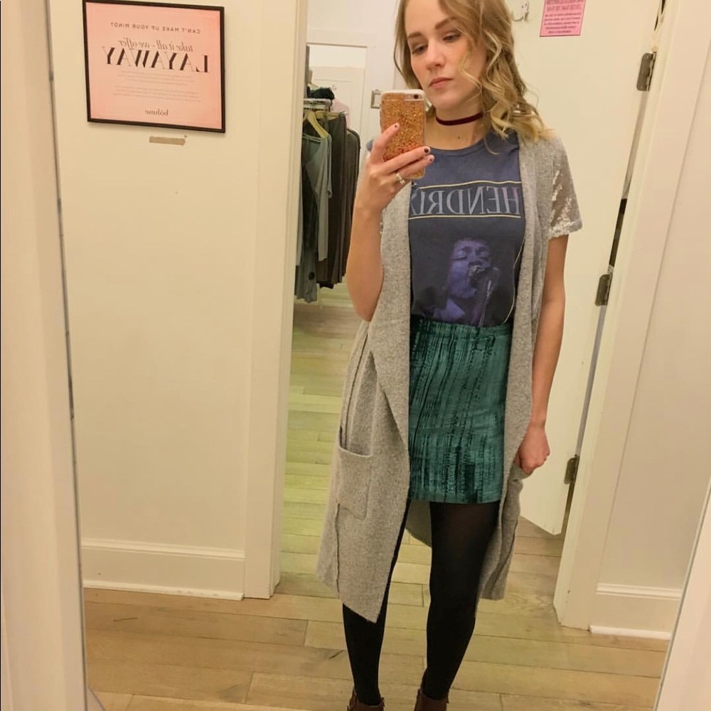 Abercrombie & Fitch Crushed Velvet Mini Skirt